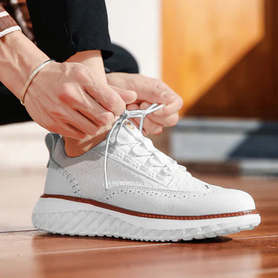 Men’s Low Top Lace-Up Sneakers - Structured Upper Casual Trainers