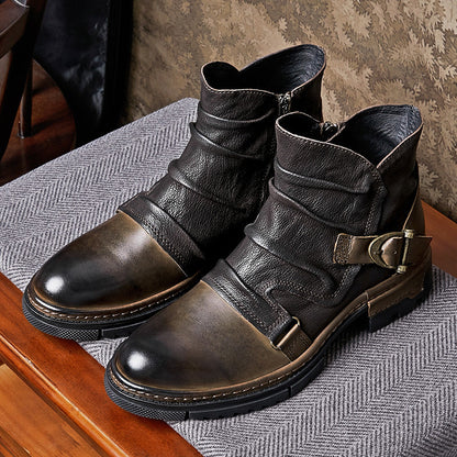 Men’s Biker Boots | Structured Design with Metal Details