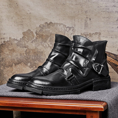 Men’s Biker Boots | Structured Design with Metal Details