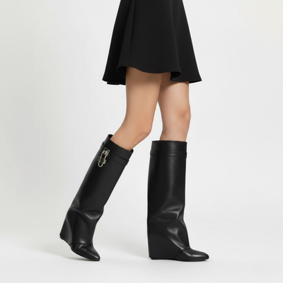 Women's Over the Knee Pointed Toe Boots – Buckle Tall Fashion Boots