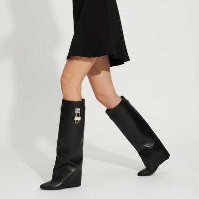 Women's Over the Knee Pointed Toe Boots – Buckle Tall Fashion Boots