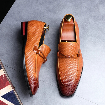 Men’s Lace-Up Oxford Shoes - Rounded Toe and Rubber Outsole
