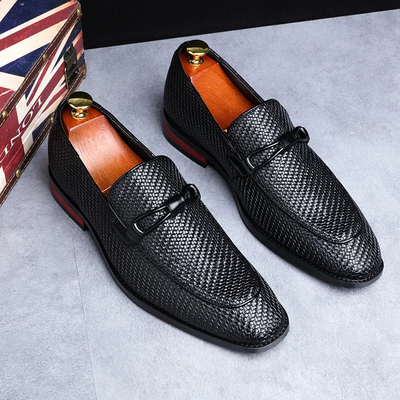 Men’s Lace-Up Oxford Shoes - Rounded Toe and Rubber Outsole