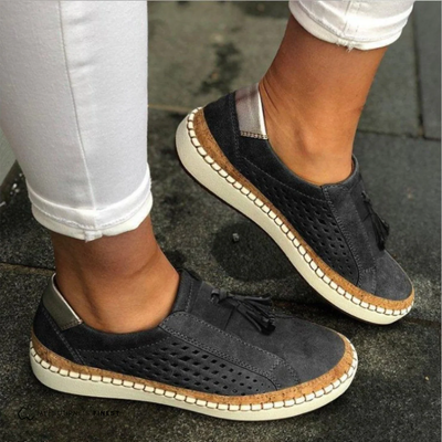 Women’s Perforated Slip-On Loafers - Breathable Casual Flat Shoes