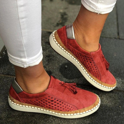 Women’s Perforated Slip-On Loafers - Breathable Casual Flat Shoes