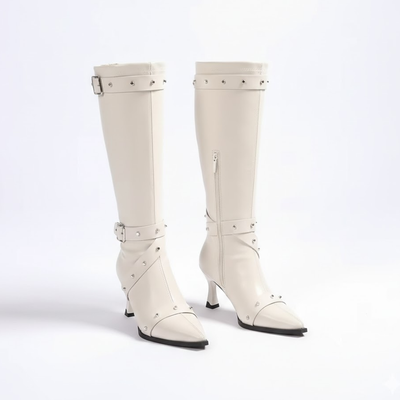 Women's Over the Knee Pointed Toe Boots – Slim Heel Buckle Tall Boots