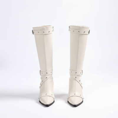 Women's Over the Knee Pointed Toe Boots – Slim Heel Buckle Tall Boots