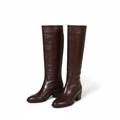 Women's Over the Knee Pointed Toe Boots – Mid Heel Tall Slip-On Boots