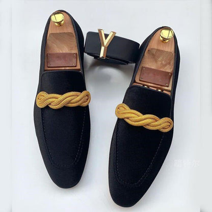Velvet Loafers for Men | Rope Detailing