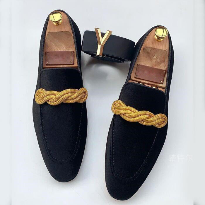 Velvet Loafers for Men | Rope Detailing