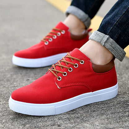 Canvas Sneakers for Men | White Outsole and Lace-Up Design