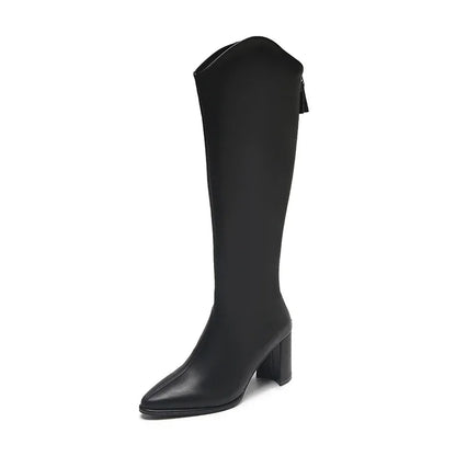 Women’s High-Rise Boots | Knee-High with Block Heel