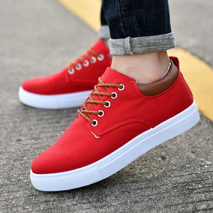 Canvas Sneakers for Men | White Outsole and Lace-Up Design