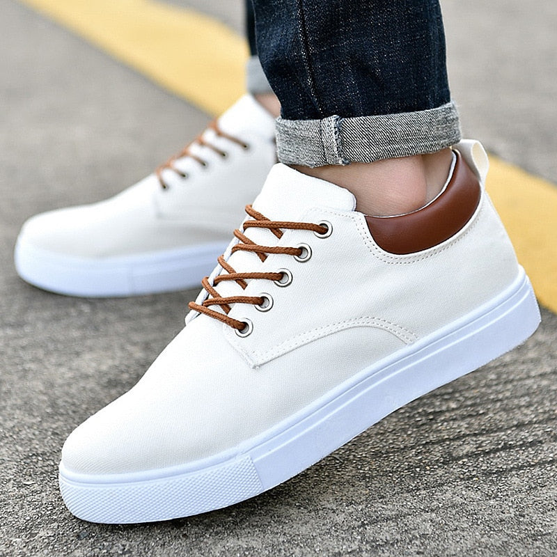 Canvas Sneakers for Men | White Outsole and Lace-Up Design