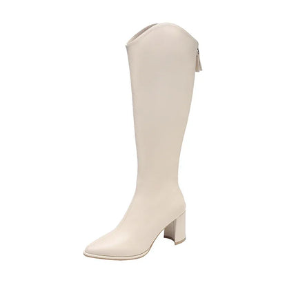 Women’s High-Rise Boots | Knee-High with Block Heel