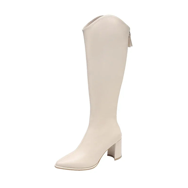 Women’s High-Rise Boots | Knee-High with Block Heel