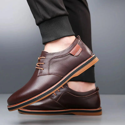 Men’s Derby Lace-Up Shoes - Textured Formal Smart Casual Shoes