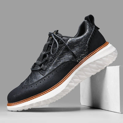 Men’s Low Top Lace-Up Sneakers - Structured Upper Casual Trainers