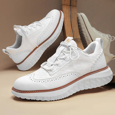 Men’s Low Top Lace-Up Sneakers - Structured Upper Casual Trainers