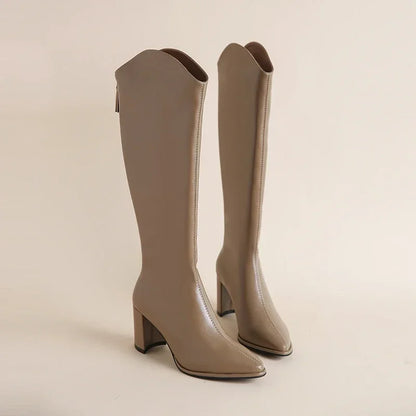 Women’s High-Rise Boots | Knee-High with Block Heel