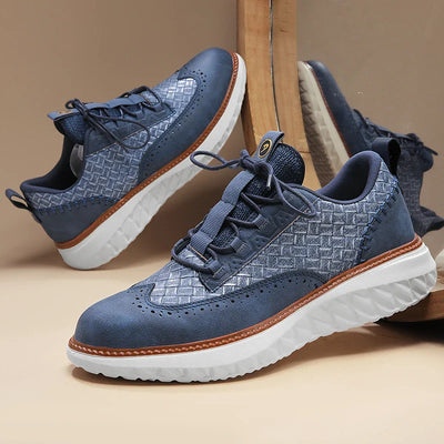 Men’s Low Top Lace-Up Sneakers - Structured Upper Casual Trainers