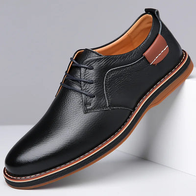Men’s Derby Lace-Up Shoes - Textured Formal Smart Casual Shoes