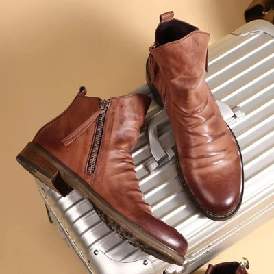 Men’s Side Zip Ankle Boots – Casual Slip-On Everyday Boots