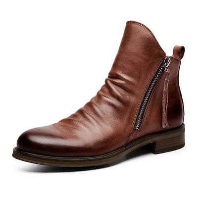 Men’s Side Zip Ankle Boots – Casual Slip-On Everyday Boots