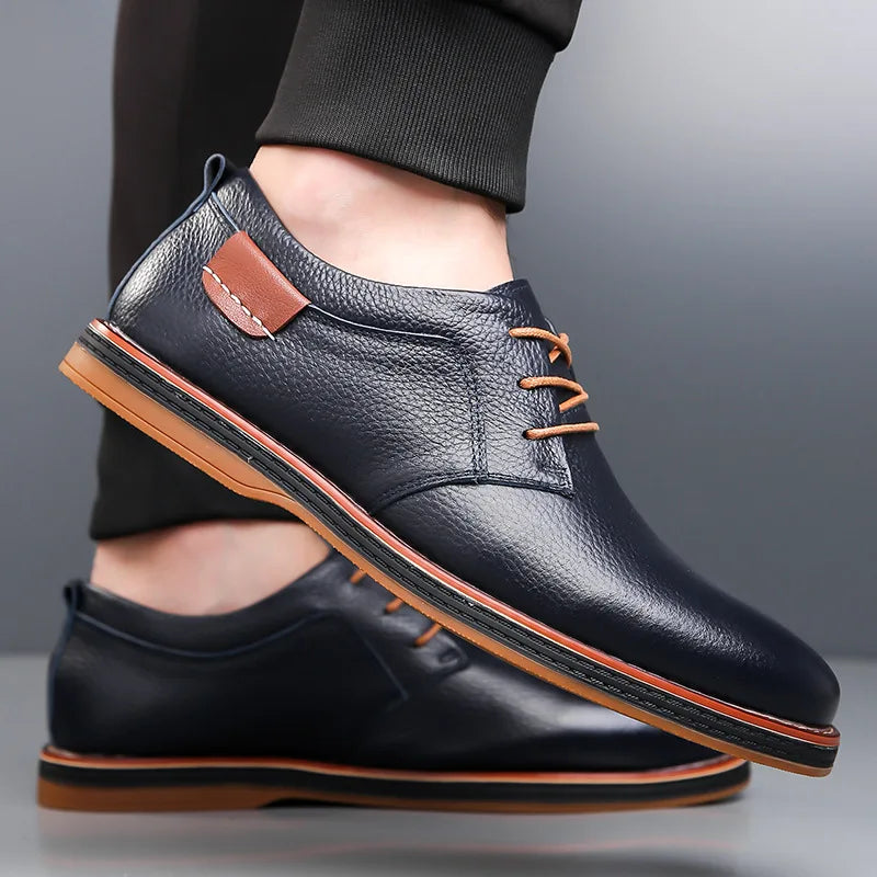 Men’s Classic Derby Shoes | Textured Upper with Contemporary Detailing