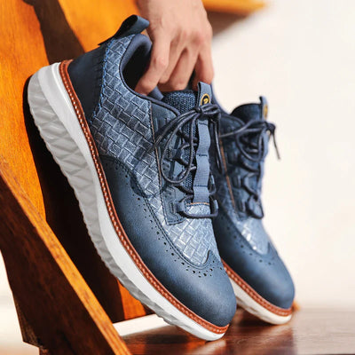Men’s Low Top Lace-Up Sneakers - Structured Upper Casual Trainers