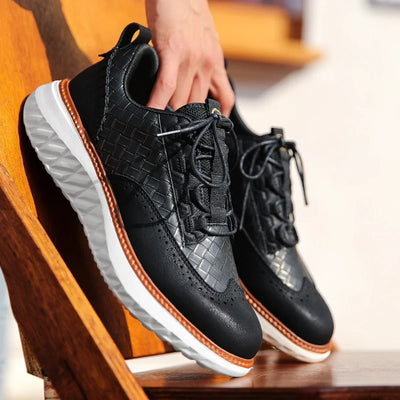 Men’s Low Top Lace-Up Sneakers - Structured Upper Casual Trainers