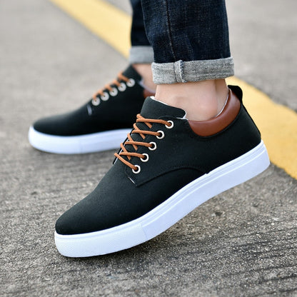 Canvas Sneakers for Men | White Outsole and Lace-Up Design