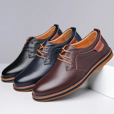Men’s Derby Lace-Up Shoes - Textured Formal Smart Casual Shoes