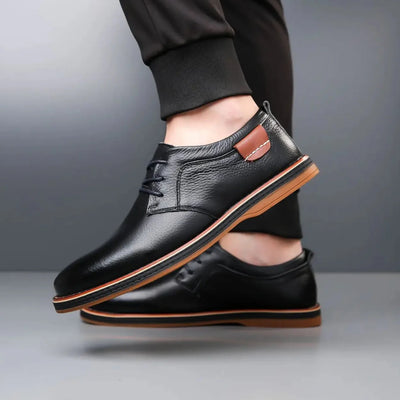 Men’s Derby Lace-Up Shoes - Textured Formal Smart Casual Shoes