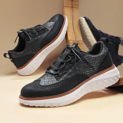 Men’s Low Top Lace-Up Sneakers - Structured Upper Casual Trainers
