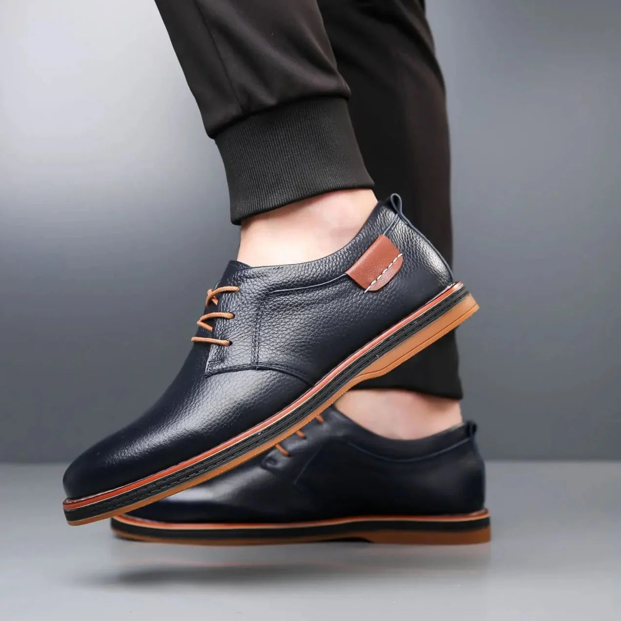 Men’s Classic Derby Shoes | Textured Upper with Contemporary Detailing