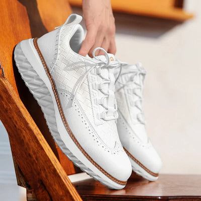 Men’s Low Top Lace-Up Sneakers - Structured Upper Casual Trainers