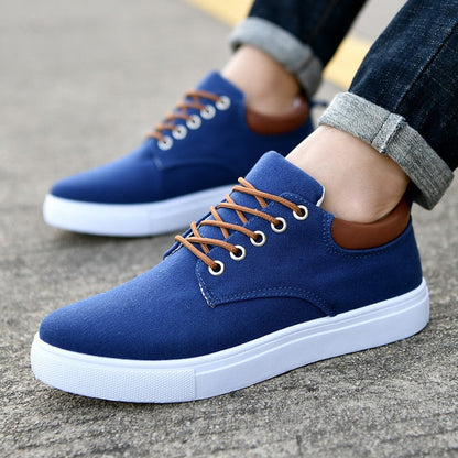 Canvas Sneakers for Men | White Outsole and Lace-Up Design