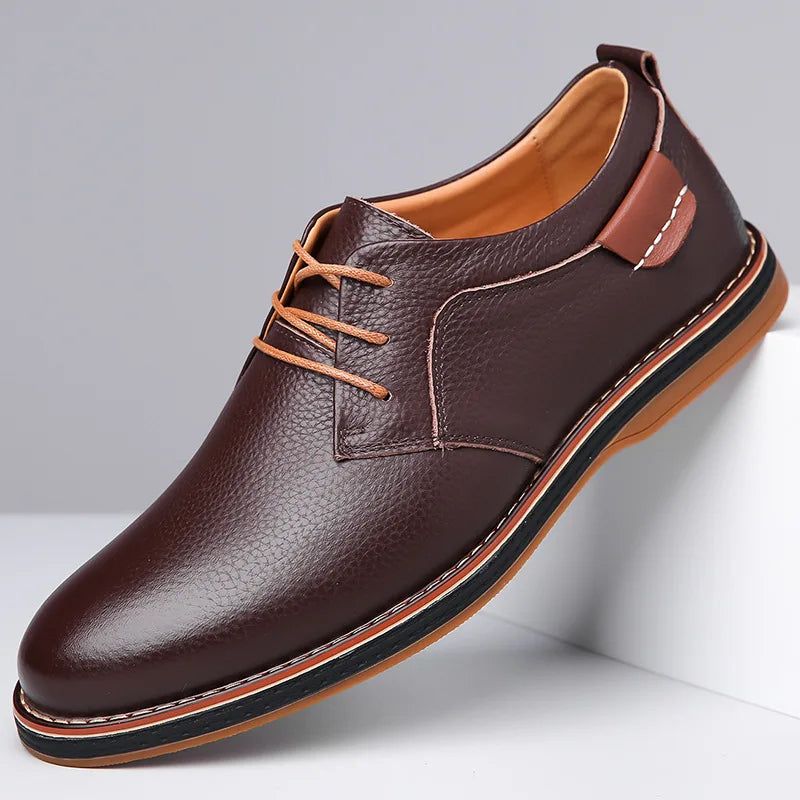 Men’s Classic Derby Shoes | Textured Upper with Contemporary Detailing