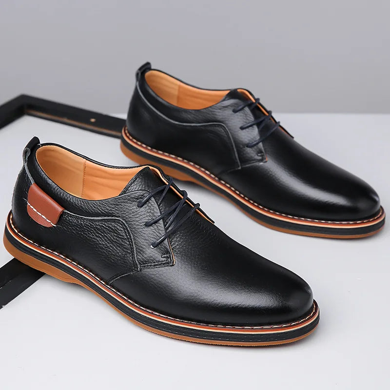 Men’s Classic Derby Shoes | Textured Upper with Contemporary Detailing