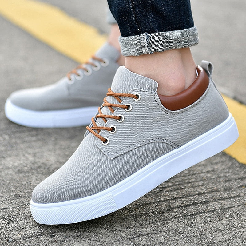Canvas Sneakers for Men | White Outsole and Lace-Up Design