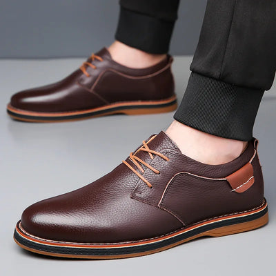 Men’s Derby Lace-Up Shoes - Textured Formal Smart Casual Shoes