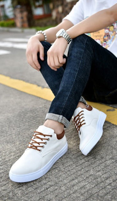 Canvas Sneakers for Men | White Outsole and Lace-Up Design