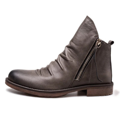 Men’s Side Zip Ankle Boots – Casual Slip-On Everyday Boots