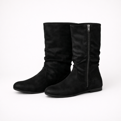 Women's Knee High Suede Boots – Pointed Toe Side Zip Tall Boots