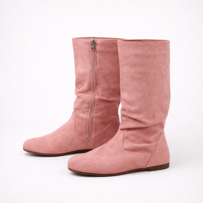 Women's Knee High Suede Boots – Pointed Toe Side Zip Tall Boots