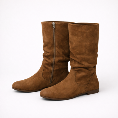 Women's Knee High Suede Boots – Pointed Toe Side Zip Tall Boots
