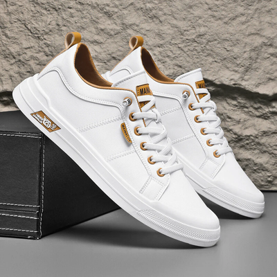 Men’s Low Top Sneakers - Lace-Up Design and Defined Stitching
