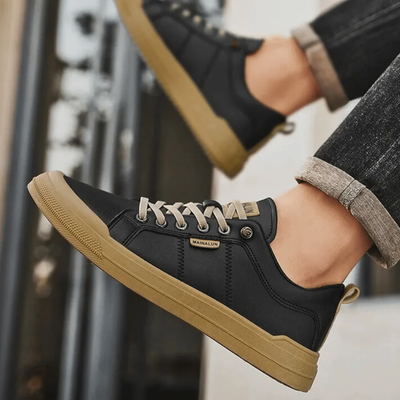 Men’s Low Top Sneakers - Lace-Up Design and Defined Stitching