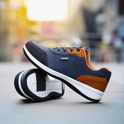 Men’s Low Top Sneakers - Lace-Up Design and Layered Outsole